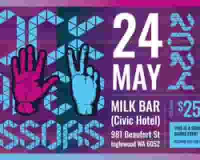Rock, Paper, Scissors tickets blurred poster image