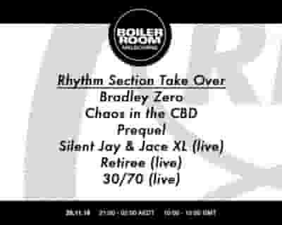 Boiler Room Melbourne: Rhythm Section Takeover tickets blurred poster image
