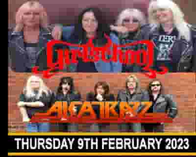 Girlschool AND Alcatrazz dual headline show live Eleven Stoke tickets blurred poster image
