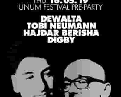 Thursdate: Unum Festival Pre Party with DeWalta, Tobi Neumann b2b Hajdar Berisha & Digby tickets blurred poster image