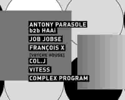 Concrete: Anthony Parasole B2B Haai, Job Jobse, François x tickets blurred poster image