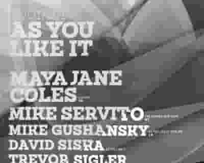 As You Like It with Maya Jane Coles & Mike Servito tickets blurred poster image
