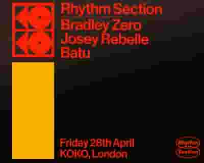 Rhythm Section: Bradley Zero, Josey Rebelle, Batu tickets blurred poster image