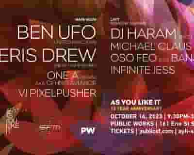AYLI 13-Year Anniversary with Ben UFO, Eris Drew, DJ Haram tickets blurred poster image