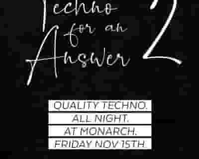 Techno For An Answer 2 tickets blurred poster image