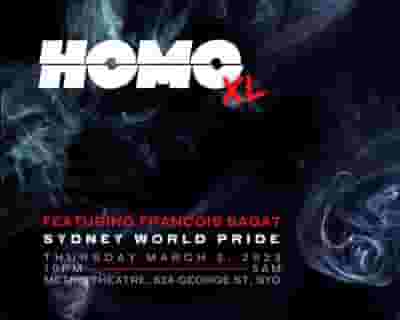 HOMO XL World Pride tickets blurred poster image
