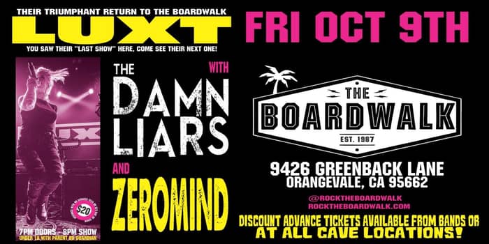 Luxt with The Damn Liars and Zeromind tickets