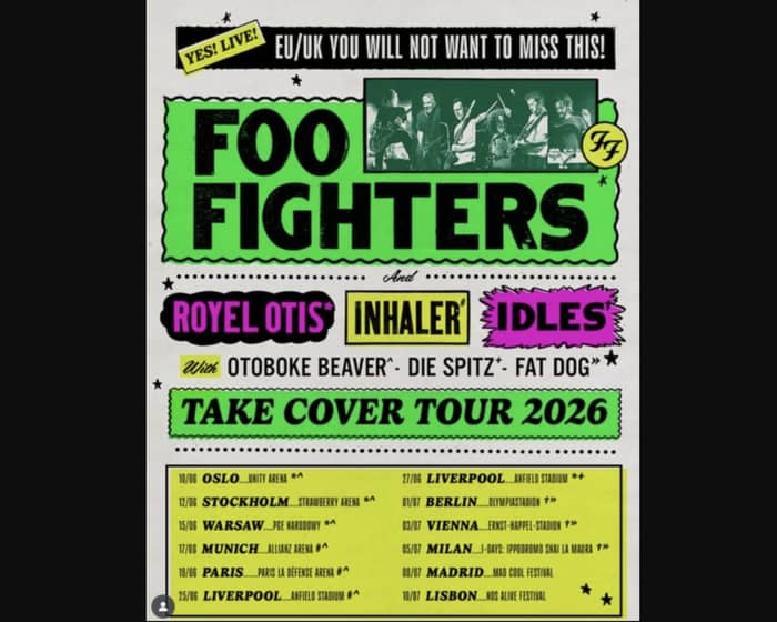 Foo Fighters - Take Cover Tour tickets