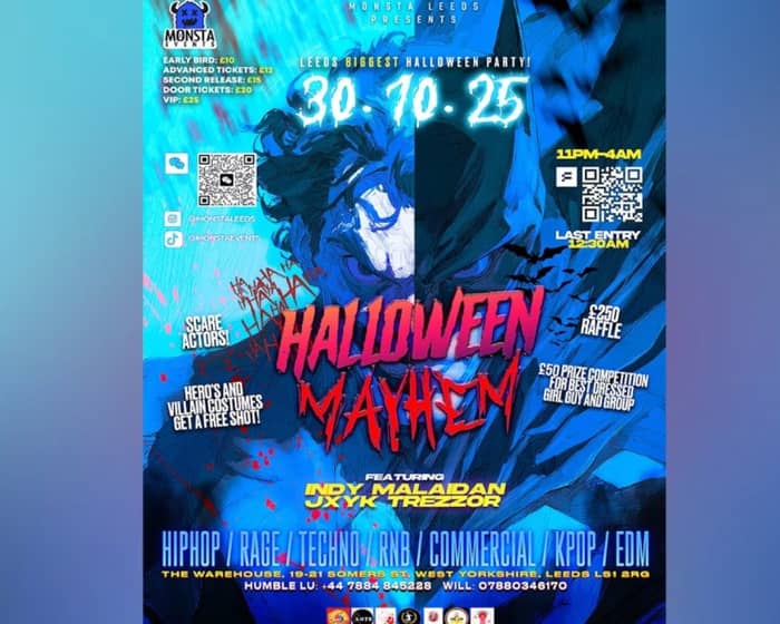 Monsta Leeds Presents: Halloween Mayhem | Warehouse Leeds tickets