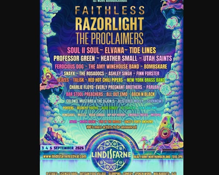 Lindisfarne Festival 2026 tickets