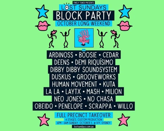 Lost Sundays Block Party - Labour Day Long Weekend tickets