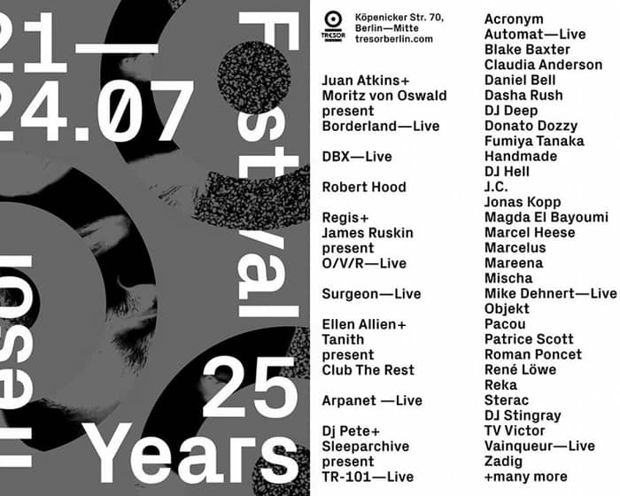 Tresor 25 Years Festival - Day 3 tickets