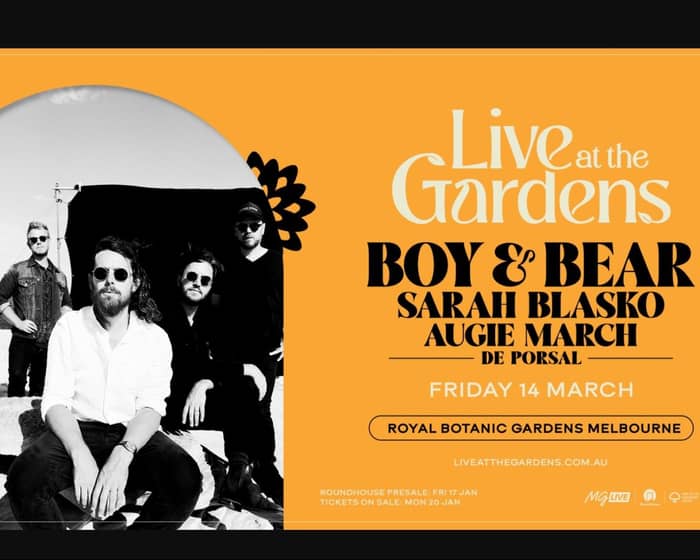 Live At The Gardens - Boy & Bear tickets