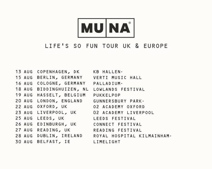 MUNA | Life's So Fun Tour tickets