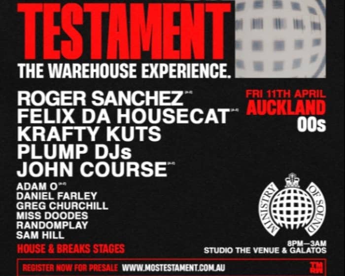 Ministry of Sound Testament 2025 — Auckland 00s Session tickets