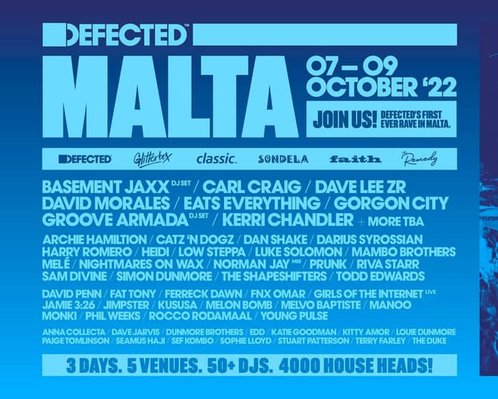 Defected Malta tickets