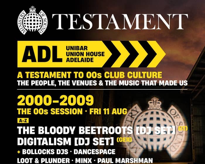 Ministry of Sound: Testament — Adelaide tickets