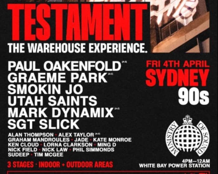 Ministry of Sound Testament 2025 - Brisbane 00s Session tickets