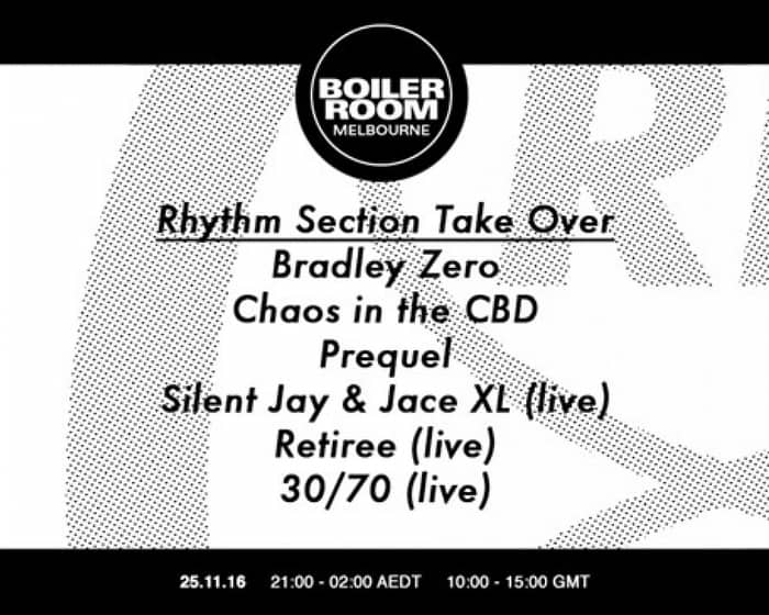 Boiler Room Melbourne: Rhythm Section Takeover tickets