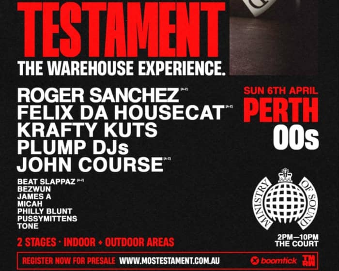 Ministry of Sound: Testament 2025 - Perth 00s Session tickets