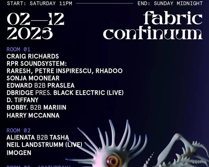 Fabric Continuum - RPR Soundsystem, Sonja Moonear, Craig Richards, Praslea, D. Tiffany + more tickets
