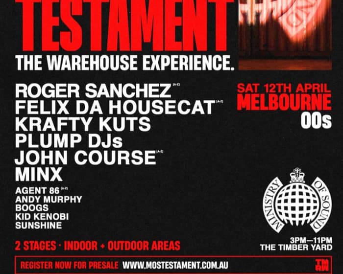 Ministry of Sound Testament 2025 - Melbourne 00s Session tickets