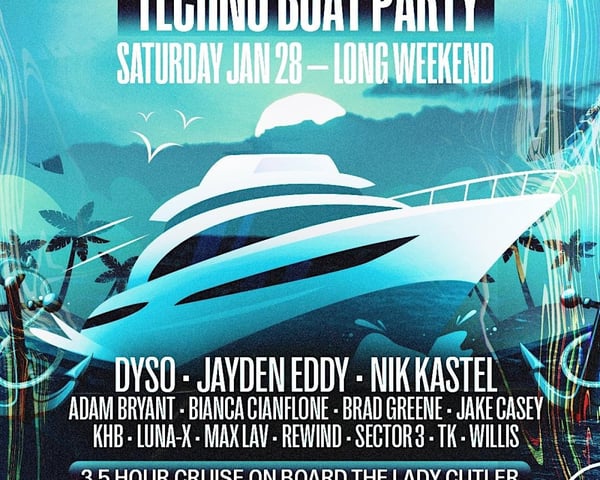 Cocktails & Techno - Techno Boat Party tickets